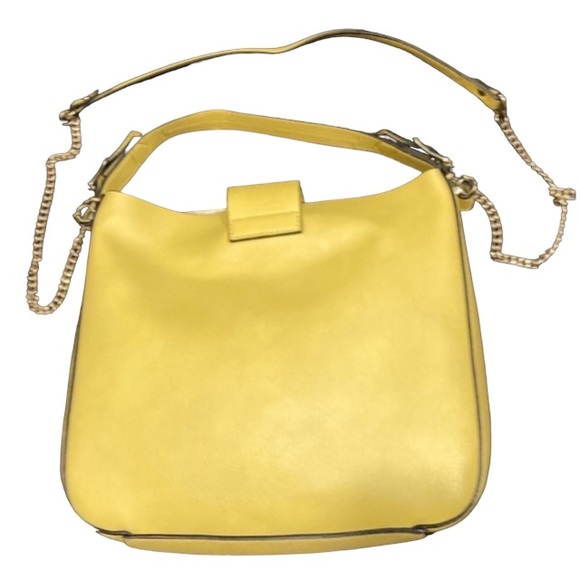 Zara Bags Zara Yellow Bucket Bag Yellow Faux Leather Tote Like New
